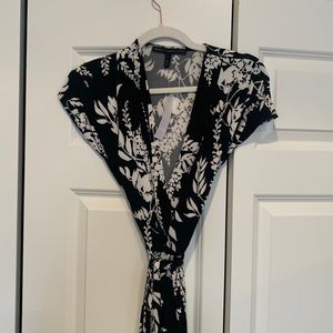 White House Black Market MIDI wrap button front dress